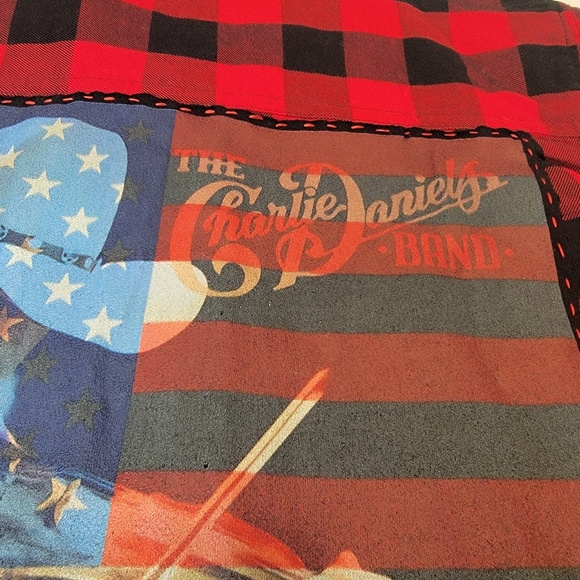 Madewell CUSTOM Front Tie Red Black Buffalo Plaid Flannel Shirt Charlie Daniel's - Picture 6 of 16